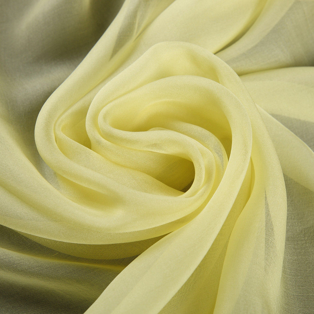 高档正品淡黄色真丝围巾春秋冬季桑蚕丝巾女silk丝绸飘逸纱巾披肩