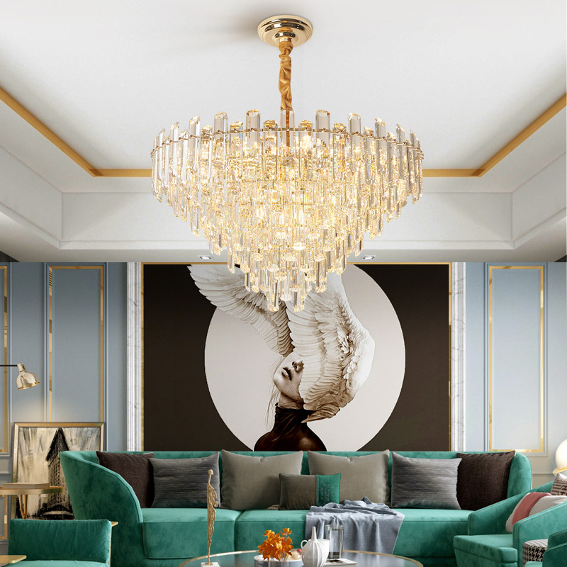 后现代轻奢水晶灯圆形客厅led吸顶灯简约大气吊灯吊灯