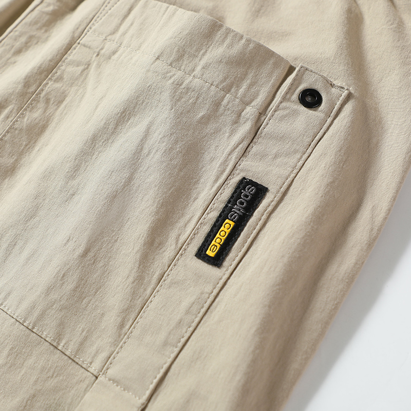 松紧腰抽绳冰丝九分裤子男生帅气百搭2022夏季超薄束脚收腿休闲裤