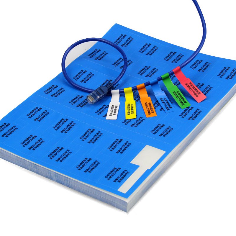 乐标a4网线标签纸彩色防水线缆贴纸网络线标不干胶打印纸6色各5张