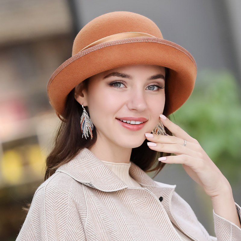 帽子英伦礼帽时尚复古赫本名媛欧美子女渔夫帽子