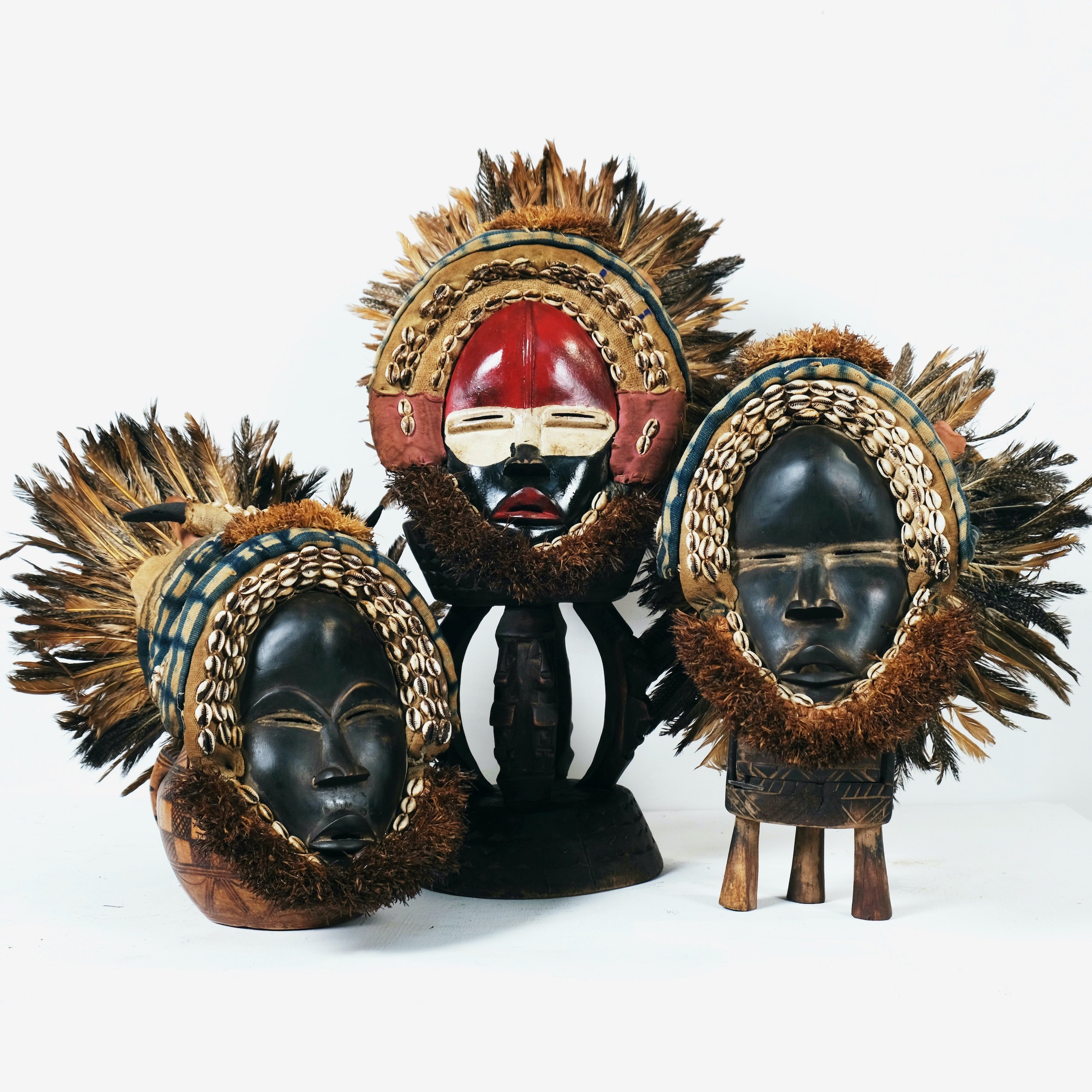 科特迪瓦羽毛面具非洲波西米亚民族珍藏摆件壁饰礼品装饰摆件