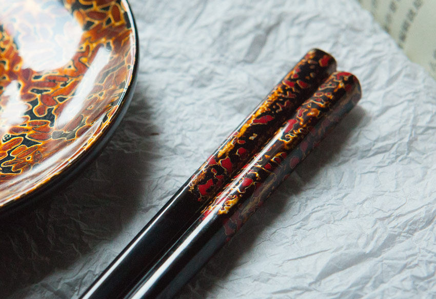 安泰福州三宝素髹大漆漆器饭碗筷子漆器