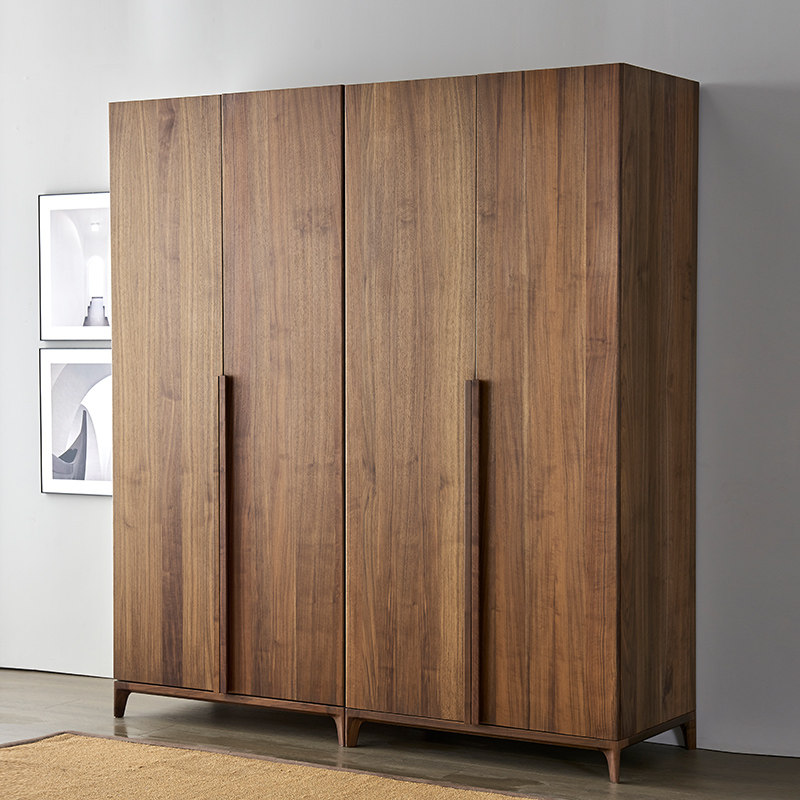 mizeo米卓北美胡桃木衣柜实木储物柜子北欧简约衣柜