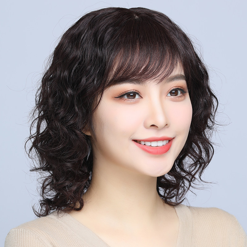 假发发套女长卷发真人发丝女中中年妈妈头套日常整顶假发