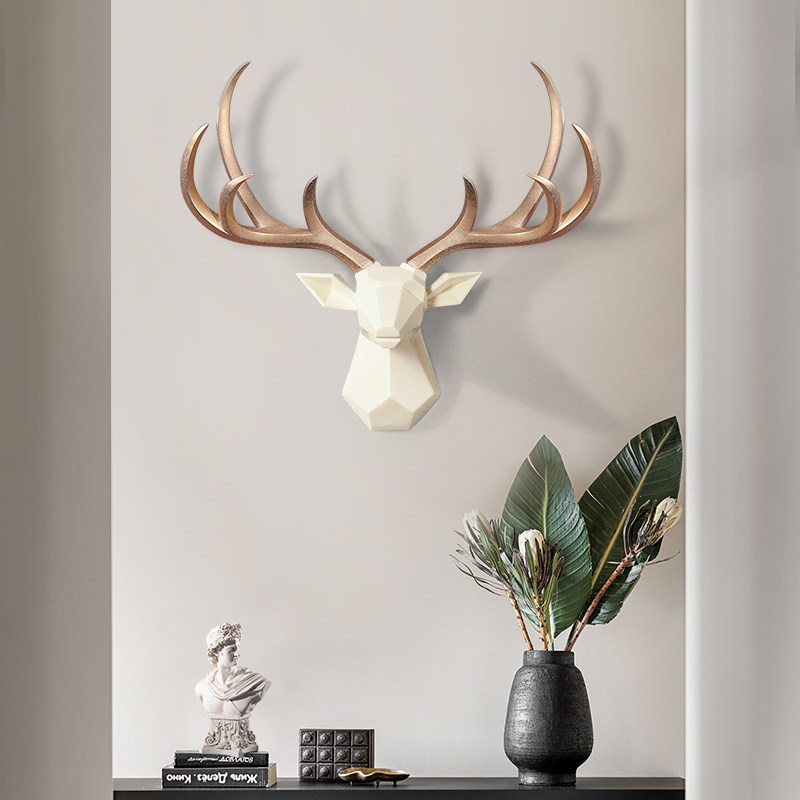 壁挂北欧欧风招财鹿头电视背景背景墙墙面装饰壁饰