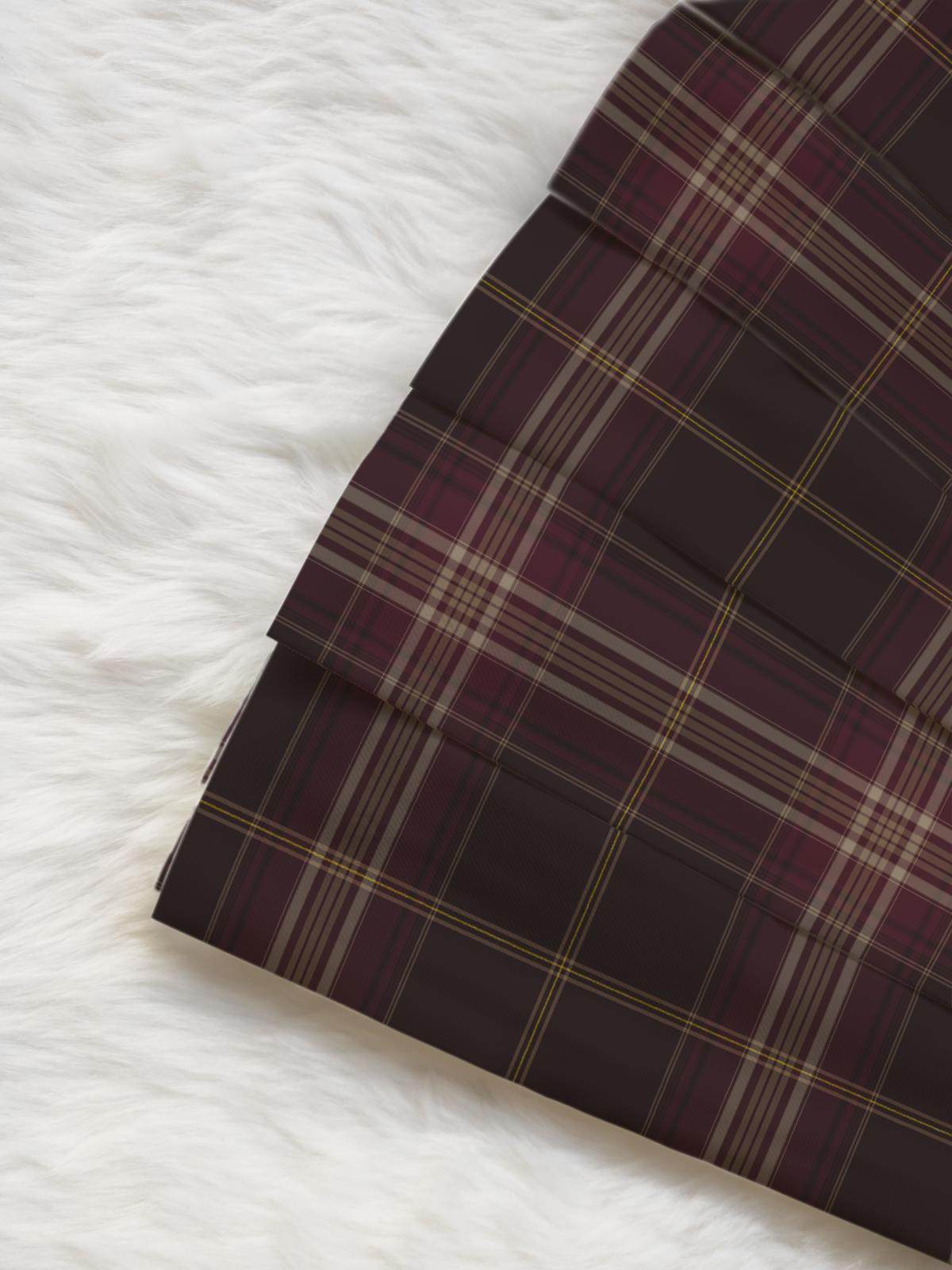 小叫酒井春绘jk制服新年红格金线格裙格柄其它制服