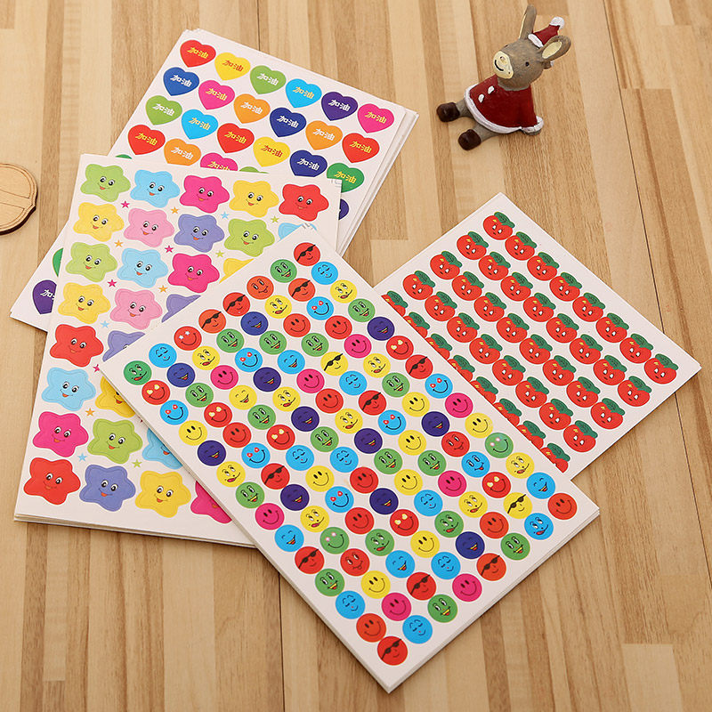 教学贴纸 小粘贴 小学生奖励 幼儿园奖品 可爱笑脸 苹果贴纸 鼓励