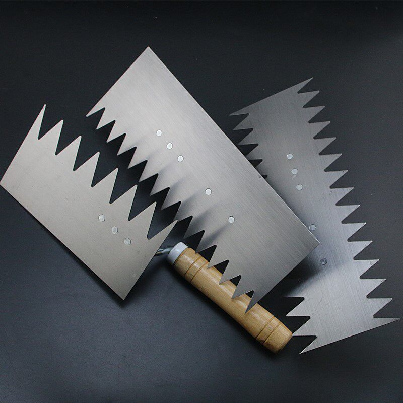 带齿泥板地砖瓷砖泥刀平灰抹灰刀抹泥工锯齿抹泥刀