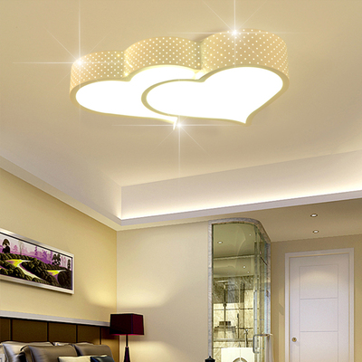 led吸顶灯卧室客厅大灯温馨浪漫婚房双心主卧次卧室内灯家用灯具