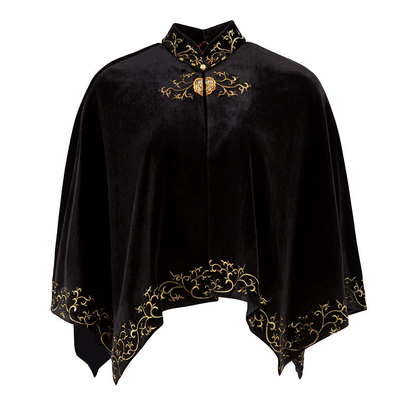 木真了中式唐装丝绒披肩旗袍外搭新品卷草纹刺上衣