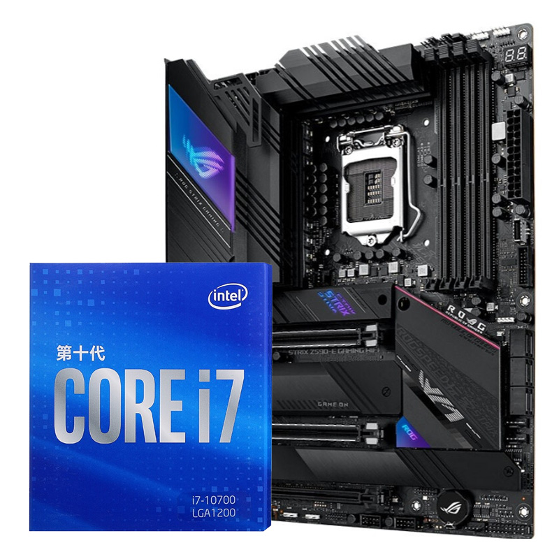 intel英特尔i710700f11700kfcpu盒装处理器华硕z590cpu主板套装