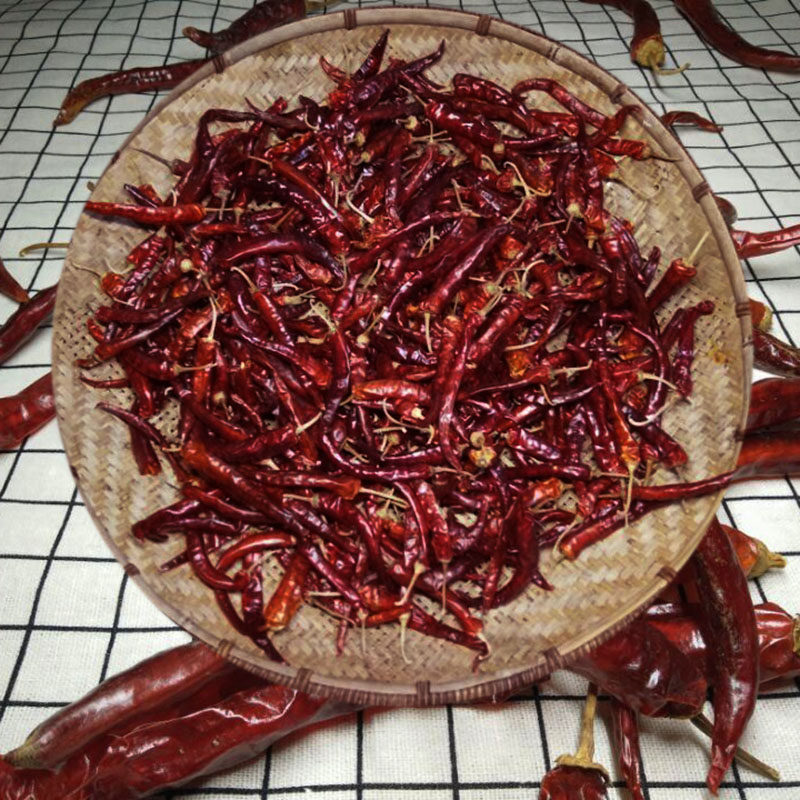 湖南湘西怀化会同特产农家自晒干辣椒红辣椒中辣500克颗颗香辣子