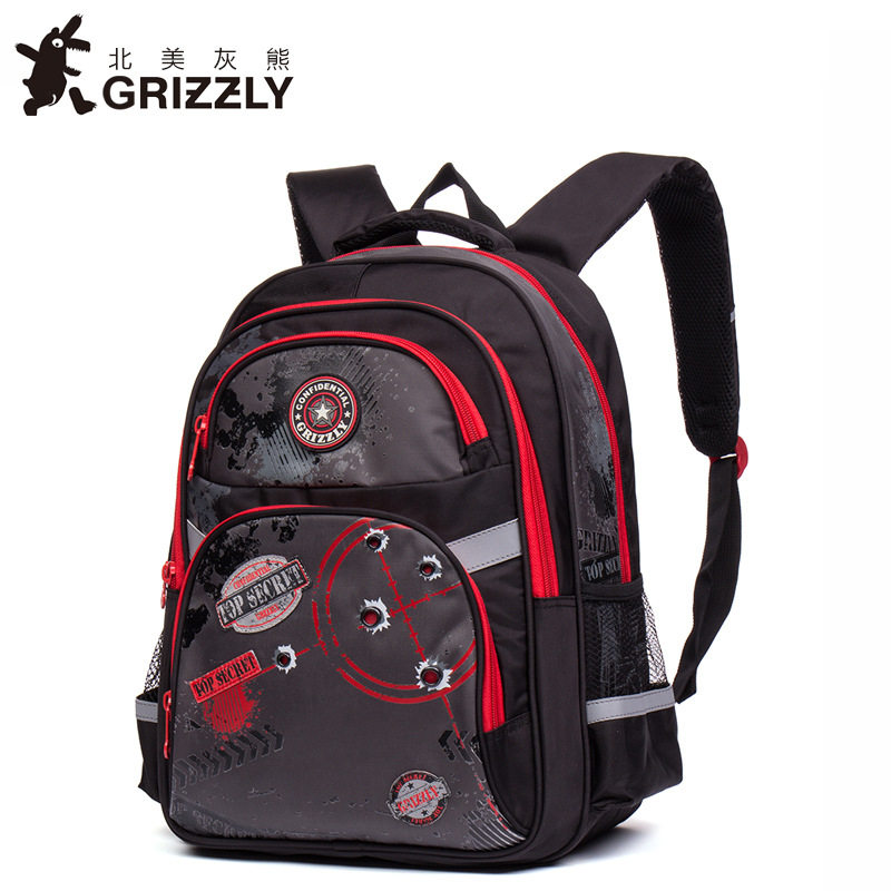 grizzly小学生书包书包男男孩15年级612周岁儿童背包书包