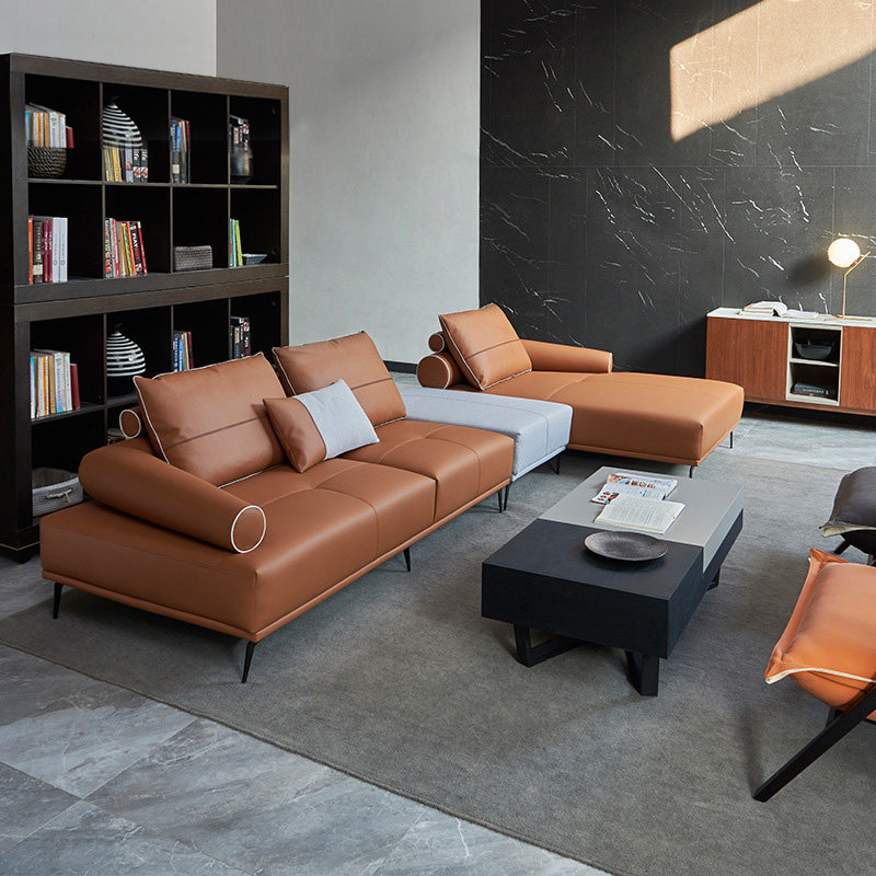 意式轻奢极简真皮沙发头层牛皮组合客厅大小户型皮艺沙发