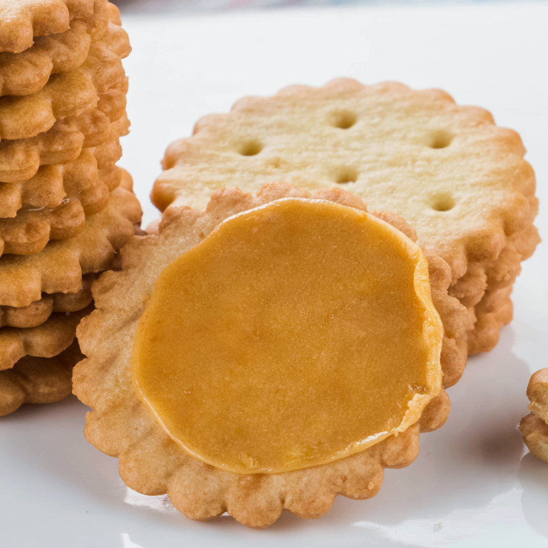 [满减]aji咸蛋黄味麦芽糖夹心饼干180g休闲办公室零食小吃