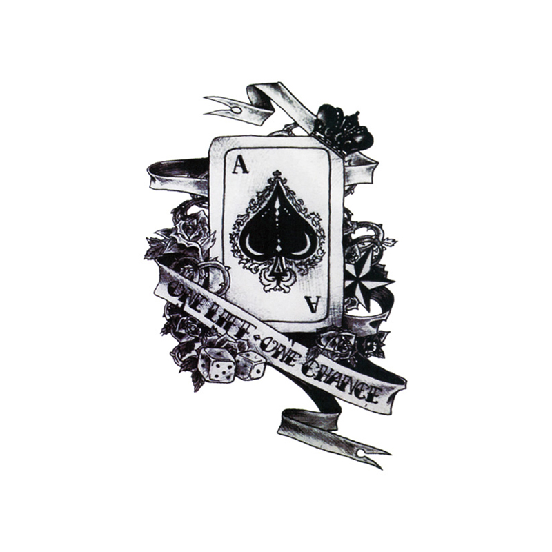 纹身黑桃防水男女持久花臂个性创意大图黑白身体彩妆