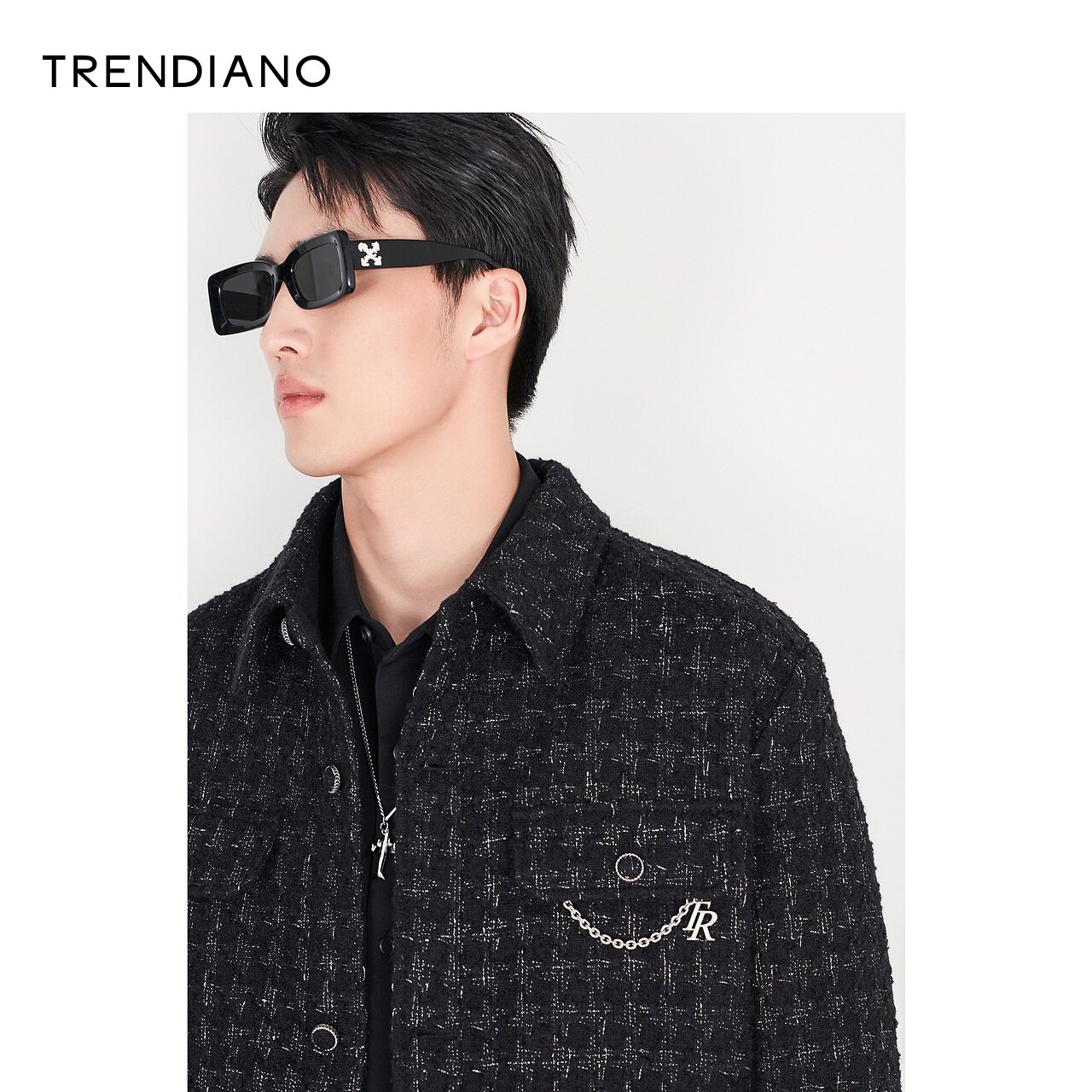 trendiano官方男装春秋秋季新款小香风夹克休闲外套夹克