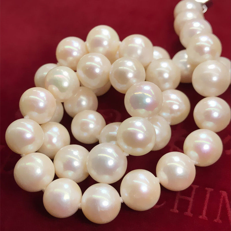 天然淡水珍珠项链正圆大颗1012mm女白色短款锁骨高贵时尚送妈妈