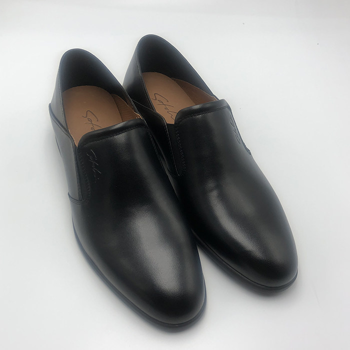 沙驰男鞋商场同款2020夏季款单层牛皮后跟可踩商务休闲皮鞋一脚蹬