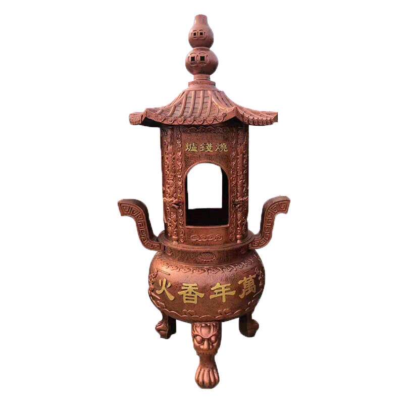 寺庙烧纸炉佛堂大型香炉加盖元宝炉仿古焚经炉宗祠祭祀室外插香炉