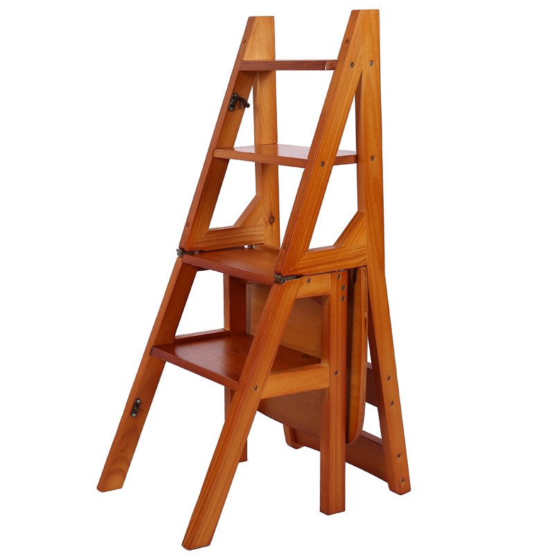 实木两用梯凳包四步梯子家用登高室内椅子字梯家用梯