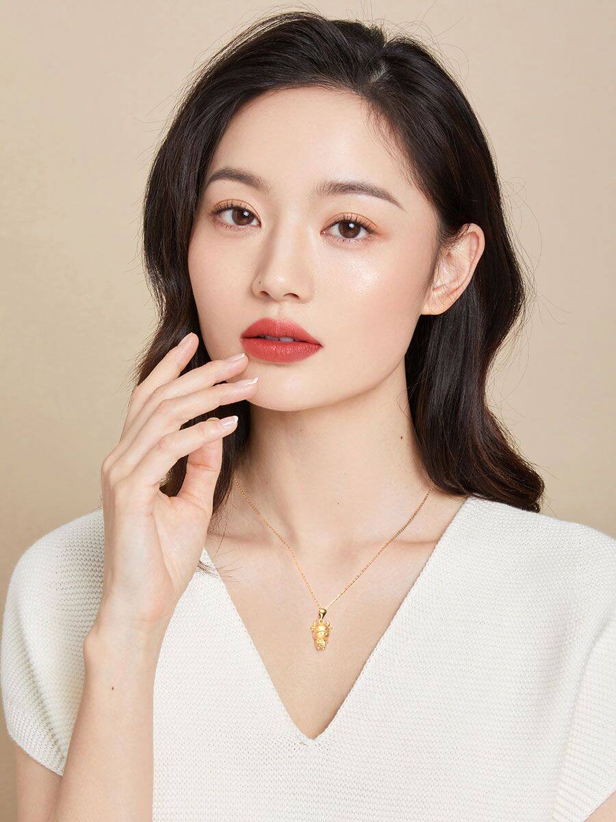 黄金福牛项链 3d硬金神牛生肖牛项链足金福牛多金牛本命年包邮