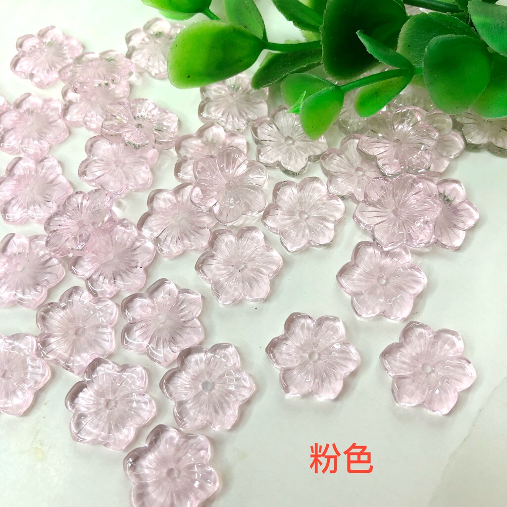 10个装15mm水晶捷克琉璃玻璃花仿樱花diy手工其他diy饰品配件