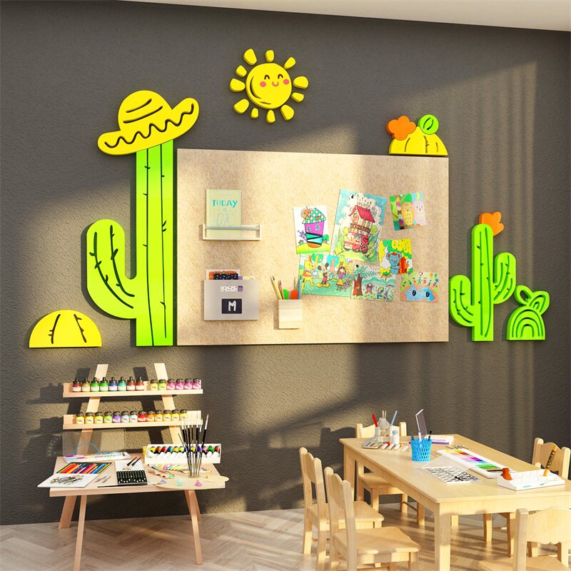 毛毡幼儿园墙面装饰环境材料布置托管教室文化墙贴