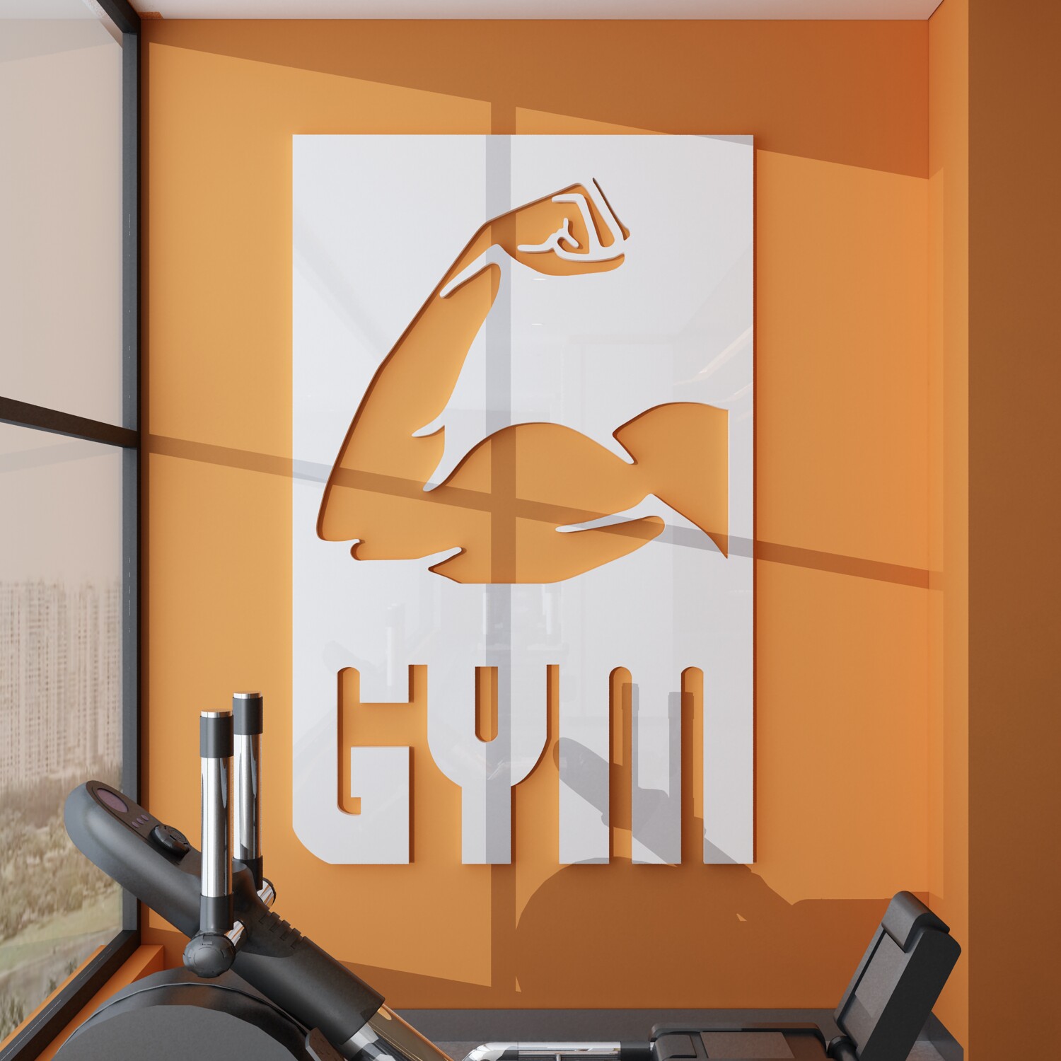 健身房墙面装饰贴纸体育器材运动励志宣传海报创意背景软装墙贴