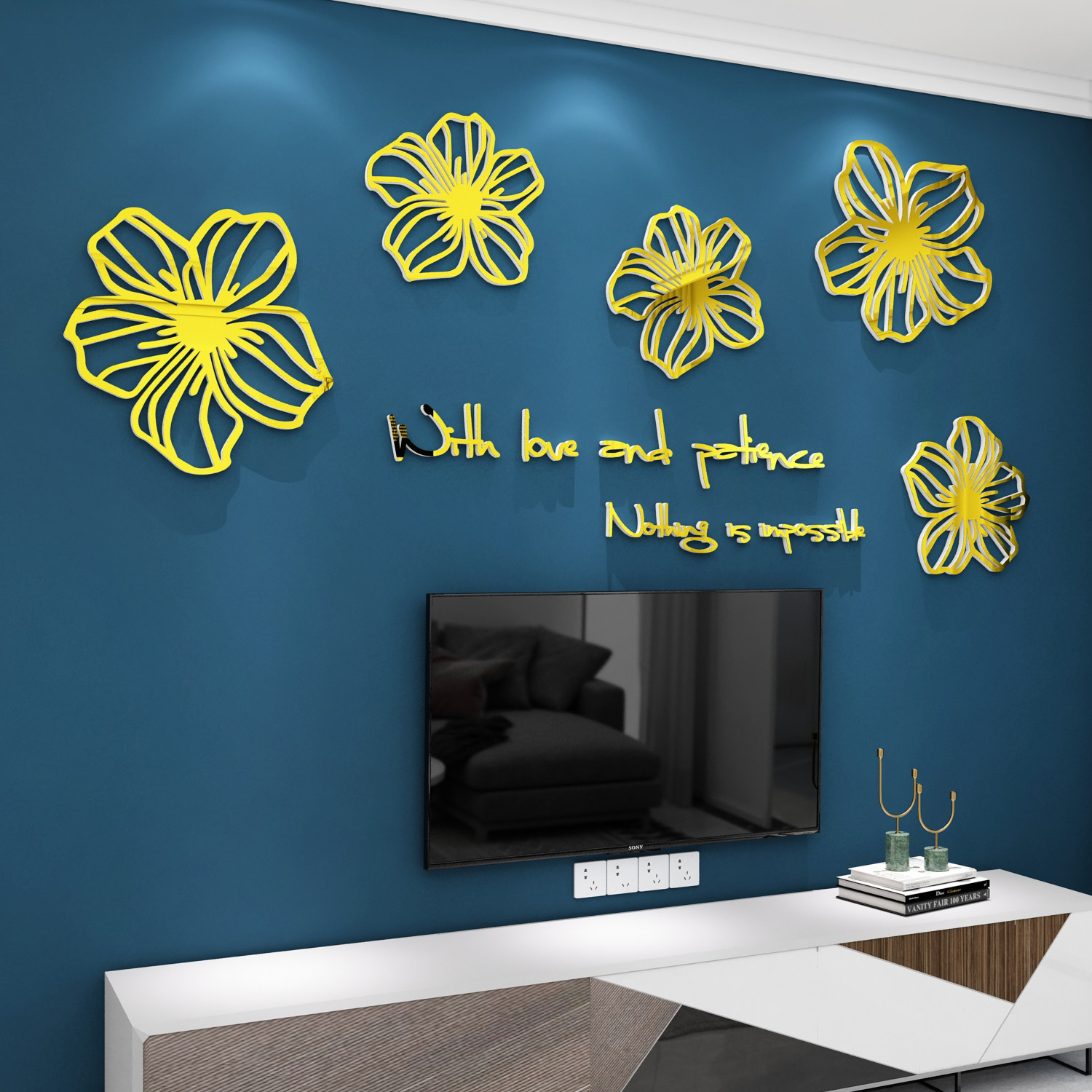 背景网红电视背景墙墙面装饰自粘3d立体贴纸墙贴