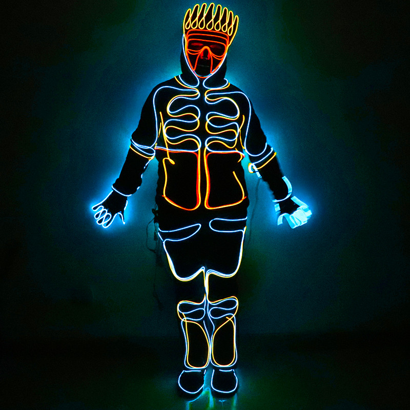 舞台发光衣服荧光服装夜光定制led服道高端舞台演出