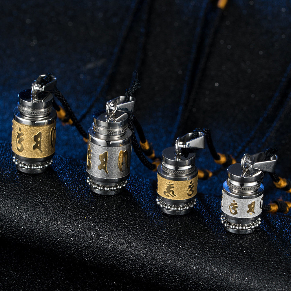 开光可打开装放护身符的空心吊坠防水楞严咒辟邪挂件随身男女项链