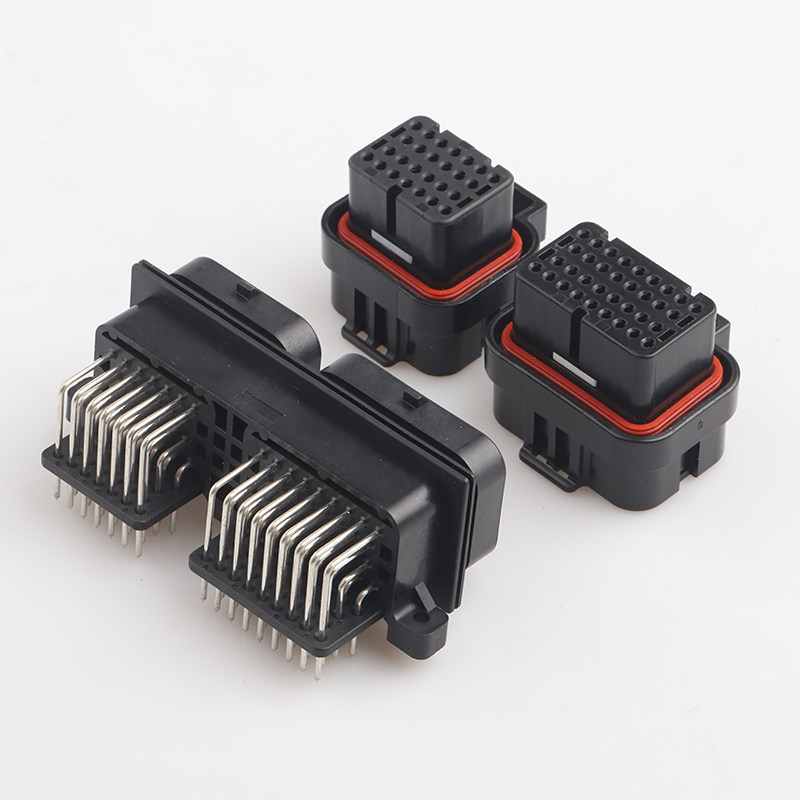 国产64372883414372900汽车ecu焊接插头60p60孔防水防水连接器