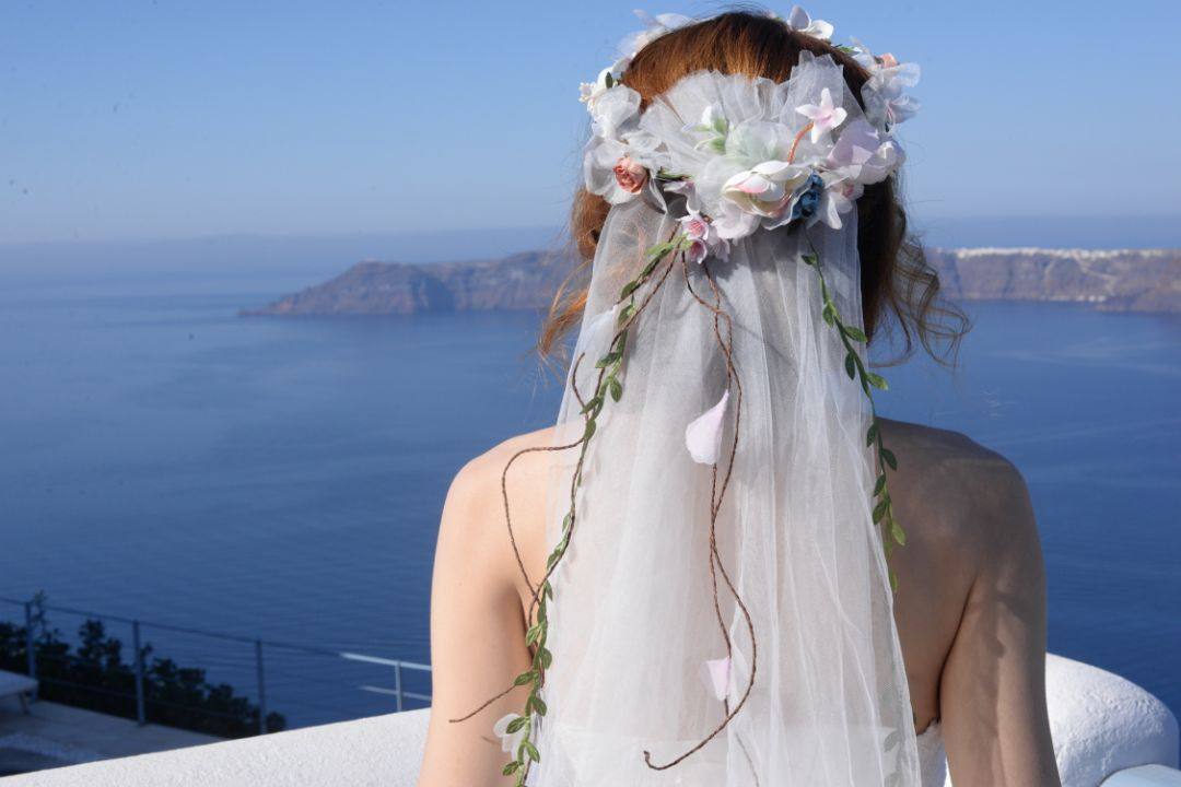 头纱2022新款新娘头饰韩式森系花环婚礼影楼头纱