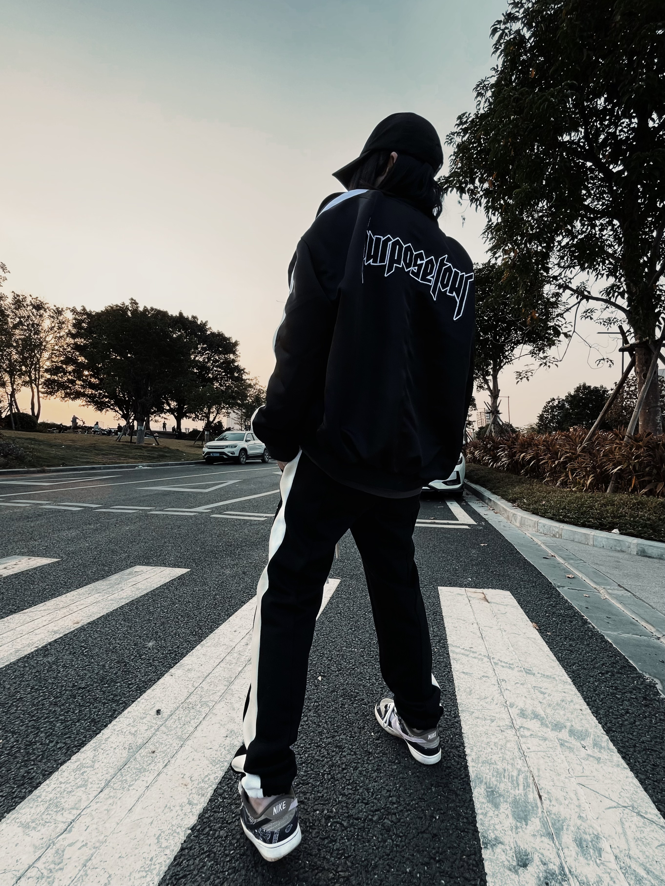 purposetour比伯同款夹克黑白拼接刺绣fog高街秋季夹克