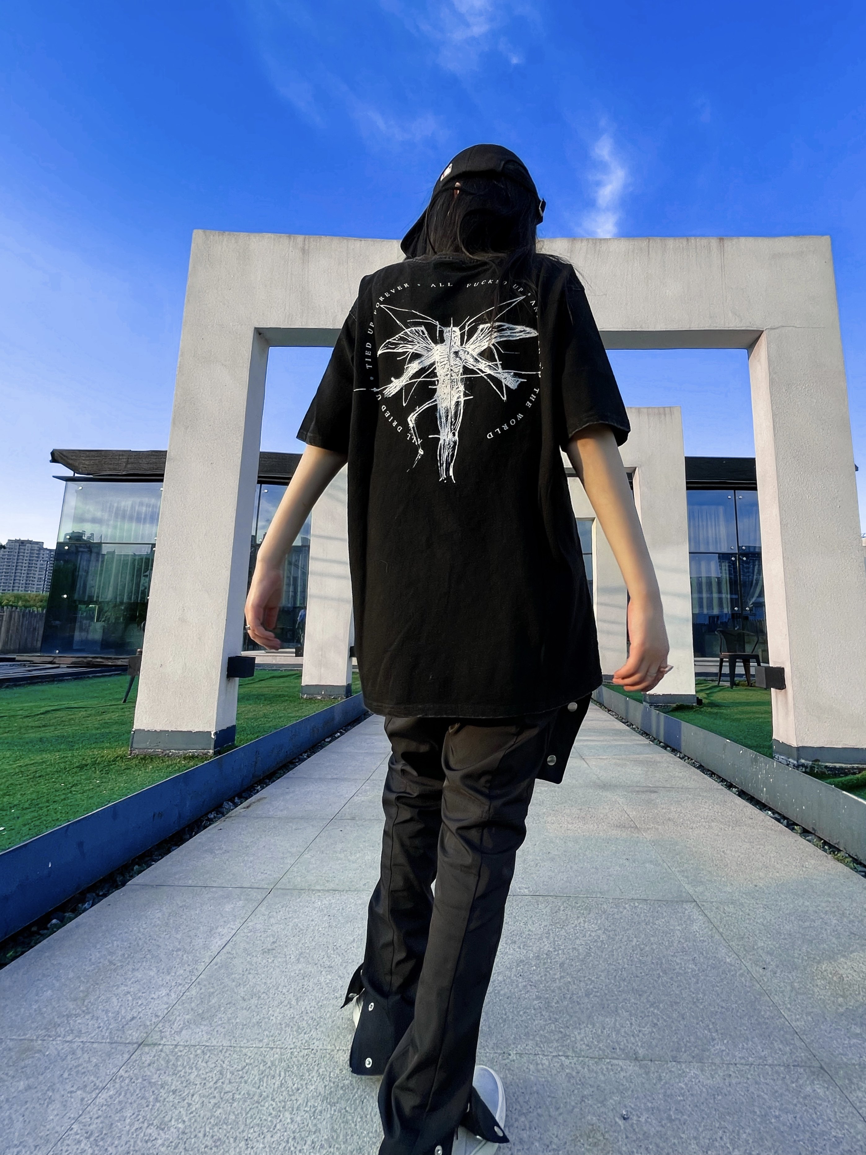 vintage玛丽莲曼森marilynmanson高街fog水洗做旧男女t恤