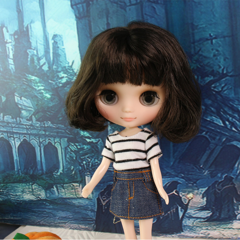 middleicy布娃娃黑色波波短发磨砂关节送改娃教程娃娃