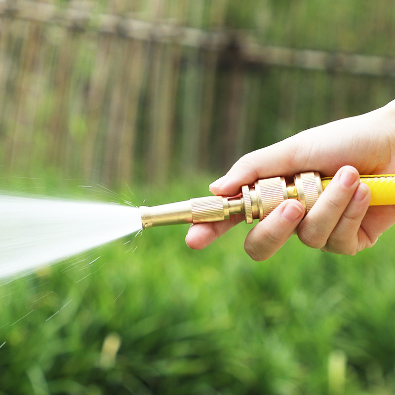 多功能高压直喷水枪家用浇花园林铜花洒洗车冲洗器可调节水管喷头