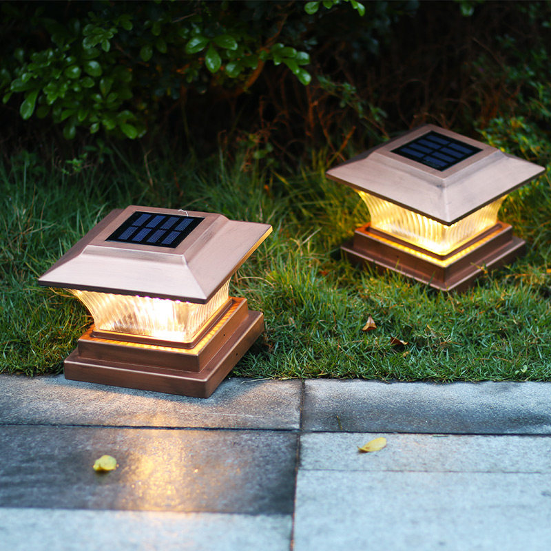 太阳能柱头灯家用户外led防水别墅庭院灯墙头灯大门灯室外门柱灯