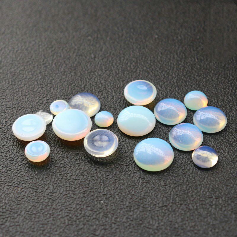625mm圆面圆形蛋白石戒面裸石镶嵌贴片diy戒指吊坠耳钉饰品材料