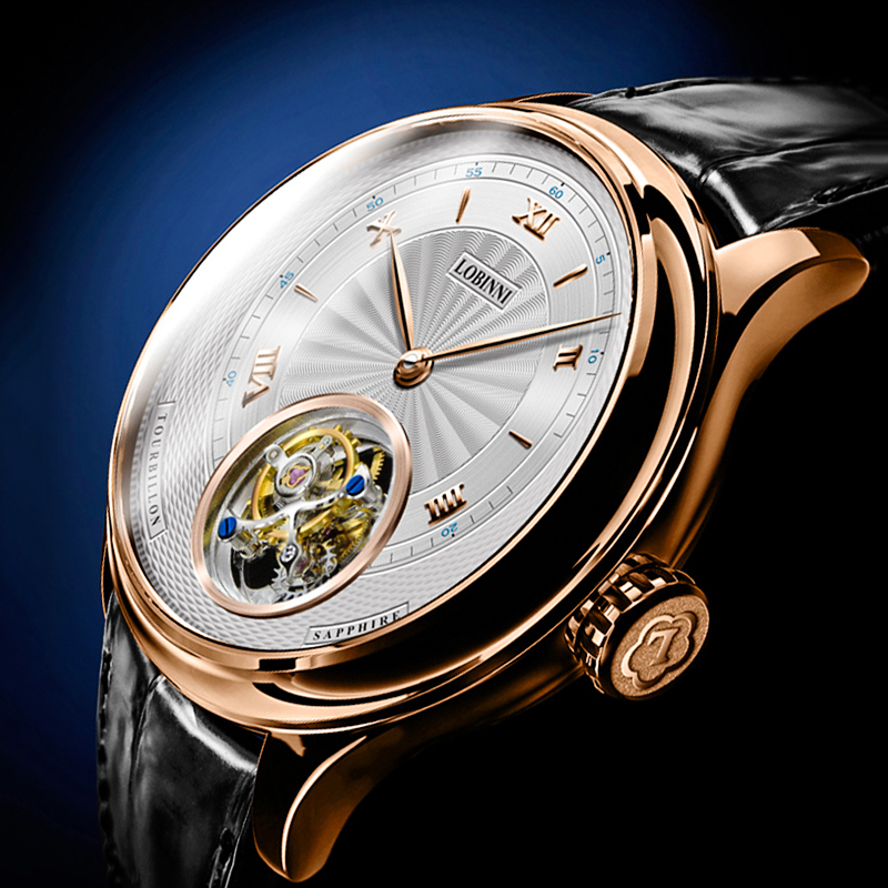 新款罗宾尼真陀飞轮机械表镂空男士手表男表品牌正品名牌名表十大