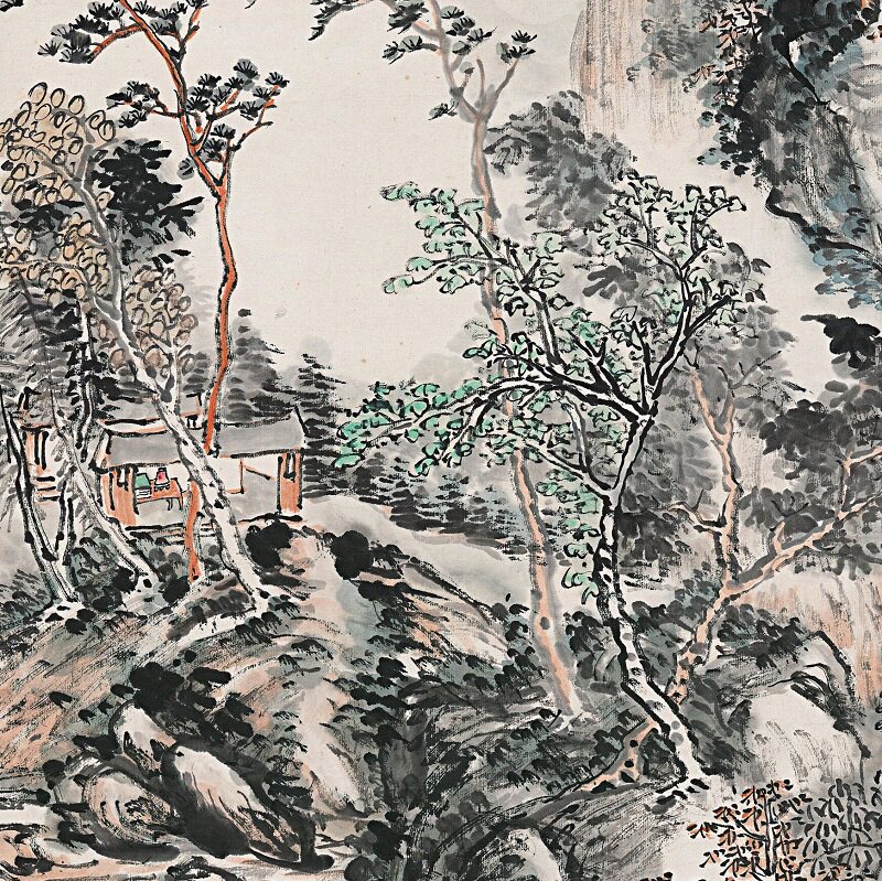 黄宾虹白岳纪写意山水画国画画艺术微喷古代名画复制品国画