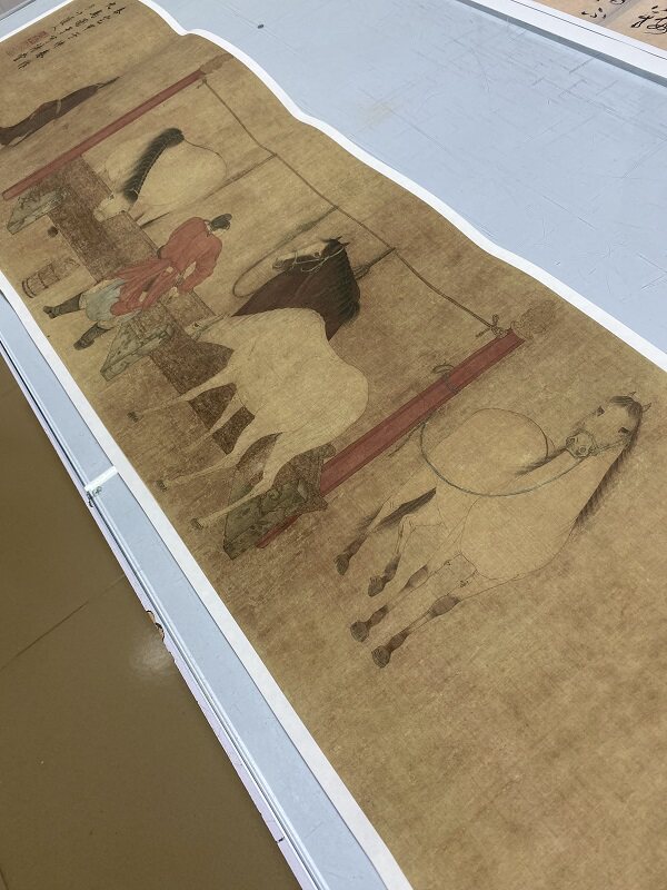 名画临摹微喷画艺术画国鞍马工笔画九马复制品仁发国画