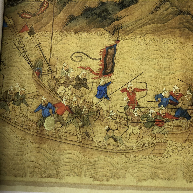 传仇倭寇图卷名家工笔人物古代战争国画长卷国画