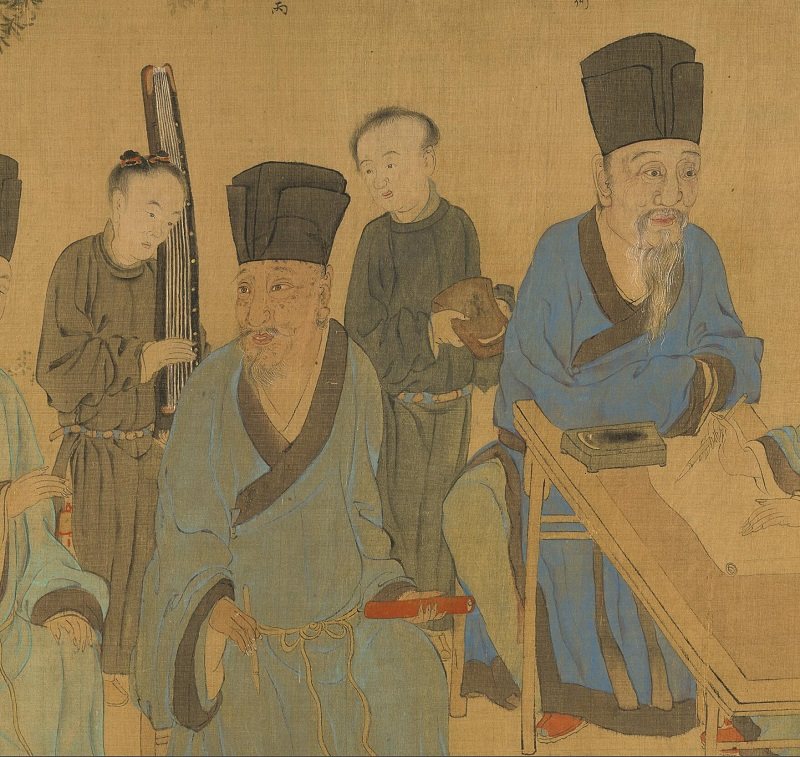 佚名耆英胜会古代工笔人物文人长卷微喷复制国画