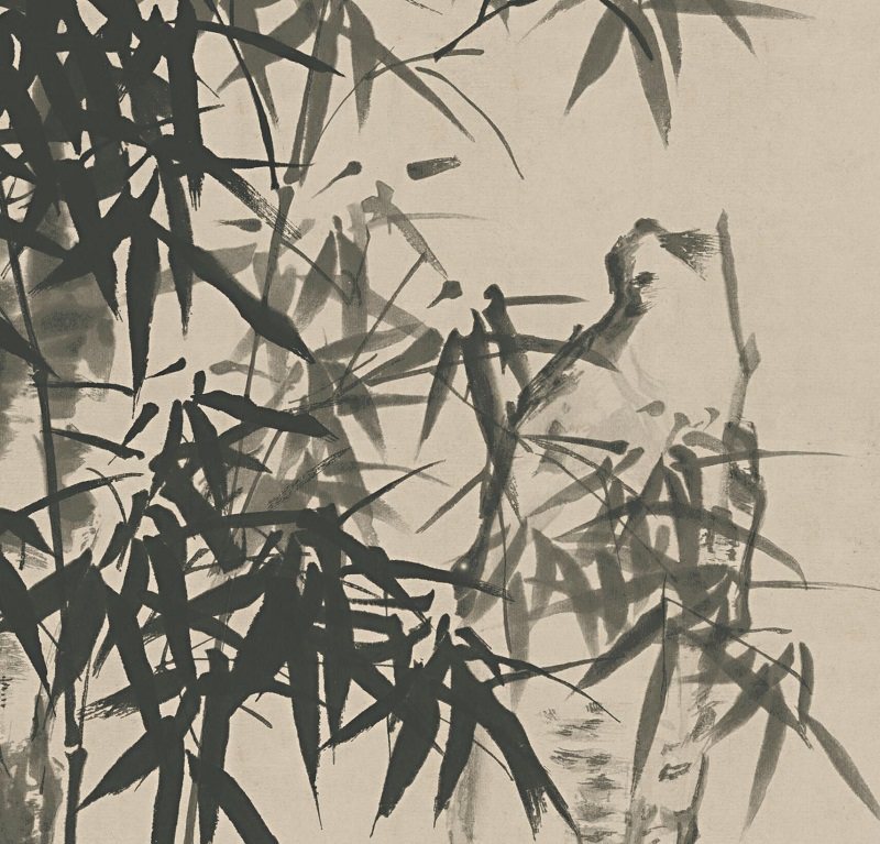 郑板桥郑燮竹石图名家墨竹立轴微喷复制装饰画学习国画