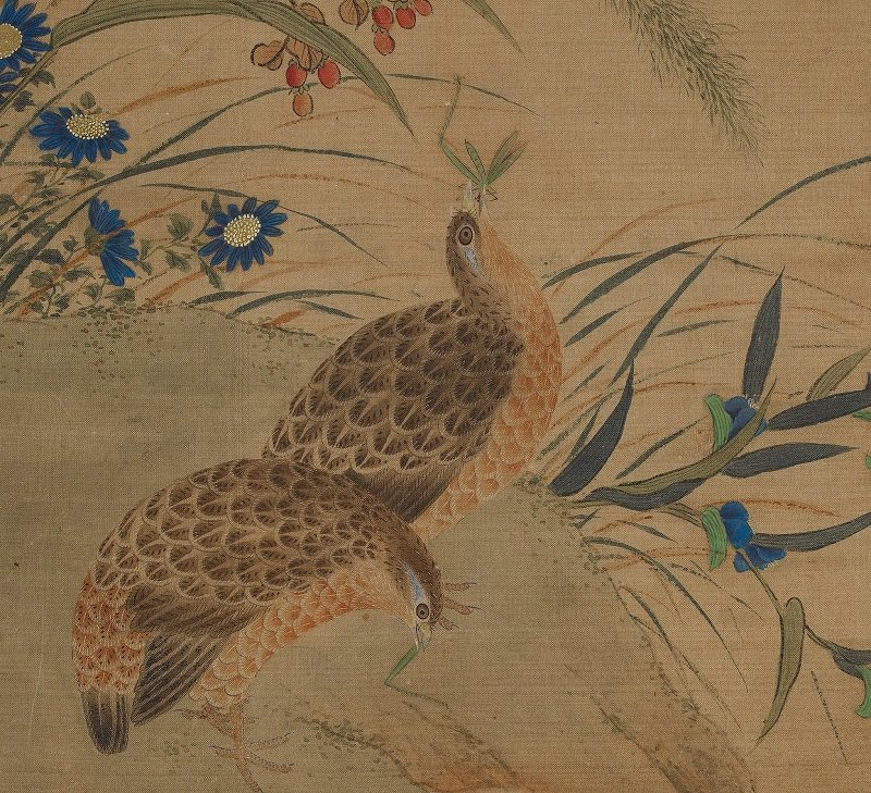 黄筌王渊工笔花鸟小品国画斗方画微复制学习国画