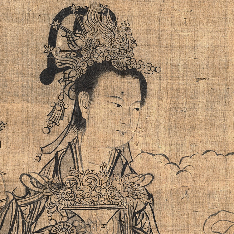 维摩李公麟居士高清人物白描临摹彩色底稿演教国画