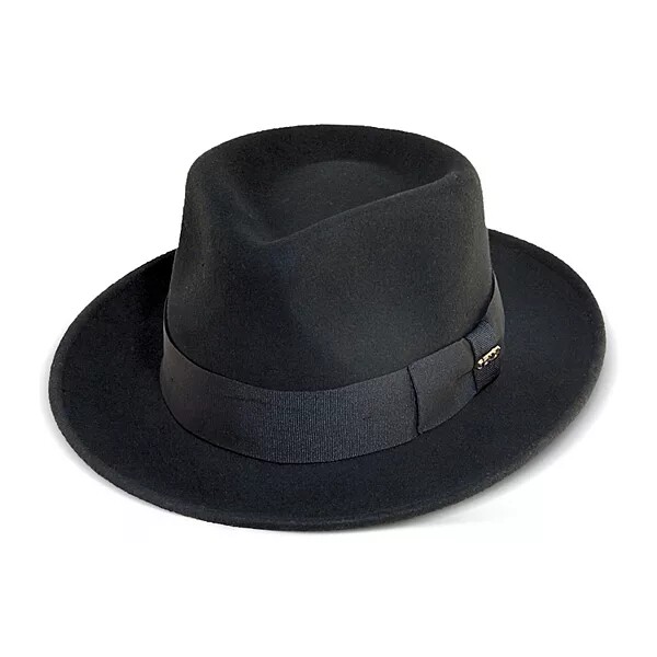 scala男士帽子礼帽羊毛绅士纯色宽檐卷边休闲时尚帽子